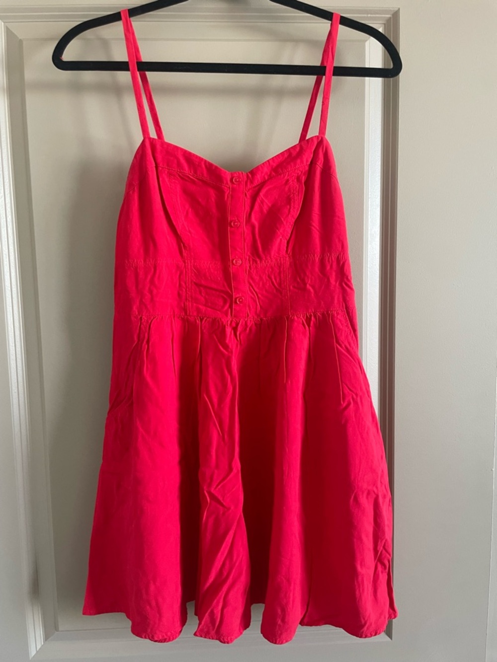 Express Vibrant Smocked Dress with Pockets